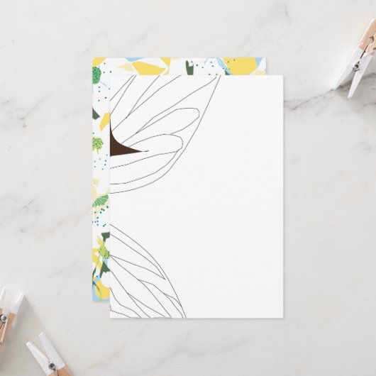 白い妖精のおとぎ話，ブライダルシャワー,フローラ 招待状 (正面/裏面インサイチュ)