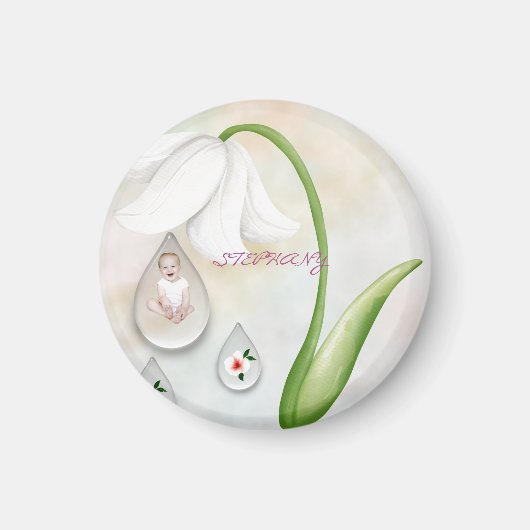 白い妖精のドロップレットマグネット マグネット (正面)