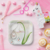 白い妖精のドロップレット紙プレート ペーパープレート (パーティー)