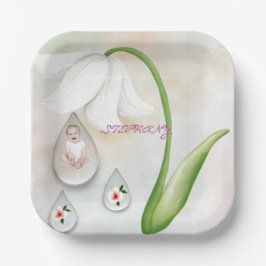 白い妖精のドロップレット紙プレート ペーパープレート