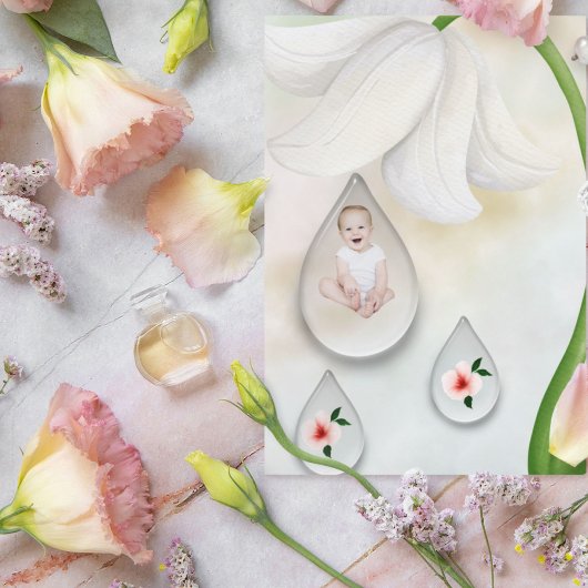 白い妖精のドロップレット1st誕生日カード カード