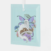 白い妖精のネコ ガラスオーナメント (正面左)