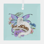 白い妖精のネコ ガラスオーナメント (裏面)