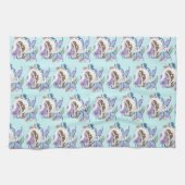 白い妖精のネコ キッチンタオル (横)