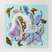 白い妖精のネコ ジグソーパズル (横)