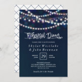 白い妖精のライトが青いリハーサルディナーを照らす 招待状 (正面/裏面)