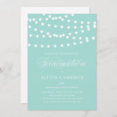 白い妖精のライト |パープル卒業パーティー 招待状 (正面/裏面)