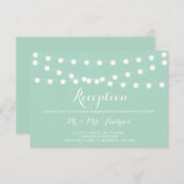 白い妖精のライト |ミントウェディングレセプションカード エンクロージャーカード (正面/裏面)