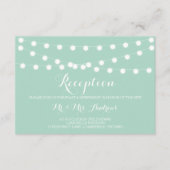 白い妖精のライト |ミントウェディングレセプションカード エンクロージャーカード (正面)