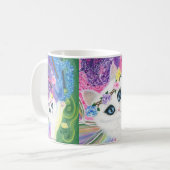 白い妖精猫の蝶バラの芸術のマグ コーヒーマグカップ (正面左)