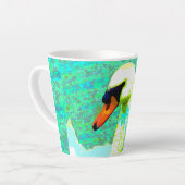 白い威厳のある白鳥の頭 カフェラテマグ (左アングル)