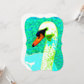 白い威厳のある白鳥の頭 カード (正面/裏面インサイチュ)