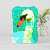 白い威厳のある白鳥の頭 カード (スタンド正面)