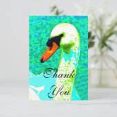 白い威厳のある白鳥の頭 サンキューカード (スタンド正面)