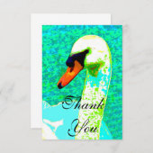 白い威厳のある白鳥の頭 サンキューカード (正面/裏面)