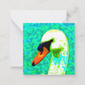 白い威厳のある白鳥の頭 ノートカード (正面)