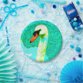 白い威厳のある白鳥の頭 ペーパープレート (パーティー)