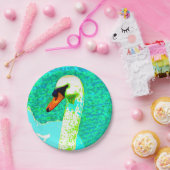 白い威厳のある白鳥の頭 ペーパープレート (パーティー)