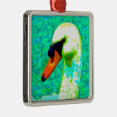 白い威厳のある白鳥の頭 メタルオーナメント (右)