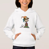 白い子ネコを持つ小さなさまじい可愛い魔女 (正面)