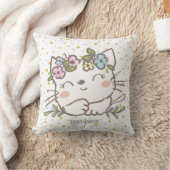 白い子ネコネコ、子ネコ、動物 クッション (ブランケット)
