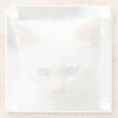 白い子ネコ ガラスコースター (裏面)