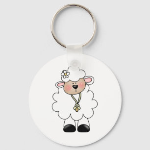 白い子ヒツジKeychain キーホルダー
