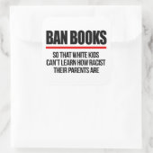 白い子供が禁止できるように本を禁止す学る スクエアシール (バッグ)