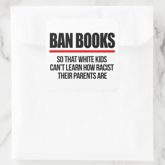 白い子供が禁止できるように本を禁止す学る スクエアシール (バッグ)