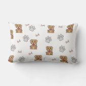 白い子犬と前足の腰枕 ランバークッション (裏面)