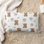 白い子犬と前足の腰枕 ランバークッション (ブランケット)