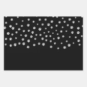 白い子犬のポーの印刷パターンカスタム ラッピングペーパーシート (正面3)