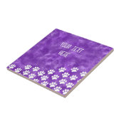 白い子犬のポー印刷水色のカスタム文字 タイル (側面)