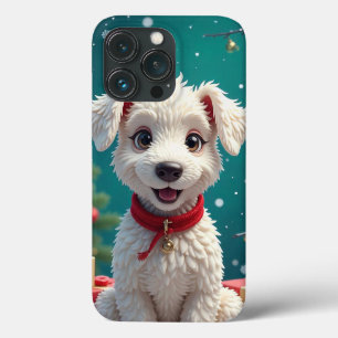 白い子犬の喜び ✨ かわいいミニマルペット ホイッシカル 🐶 iPhone 13 PROケース