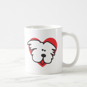 白い子犬 コーヒーマグカップ
