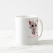 白い子猫のマグカップ - 私はただの女の子猫好き コーヒーマグカップ (正面右)