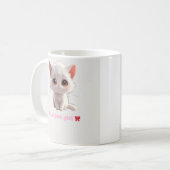 白い子猫のマグカップ - 私はただの女の子猫好き コーヒーマグカップ (正面左)