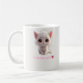 白い子猫のマグカップ - 私はただの女の子猫好き コーヒーマグカップ