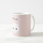 白い子猫の顔 ニャー コーヒーマグカップ (正面右)