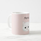 白い子猫の顔 ニャー コーヒーマグカップ (正面左)