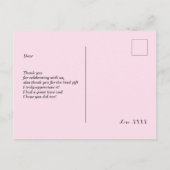 白い子猫ネコ，子猫，動物サンキューカード インビテーションポストカード (裏面)