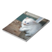 白い子猫 ノートパッド (回転)