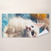 白い子猫 バスタオル (バスタオル)