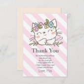 白い子猫，子猫，動物のサンキューカード サンキューカード (正面/裏面)