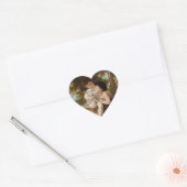 白い子羊のサンキューカード ハートシール (封筒)