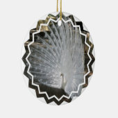 白い孔雀のオーナメント セラミックオーナメント (右)