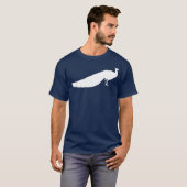 白い孔雀の鳥のデザイン Tシャツ (正面フル)