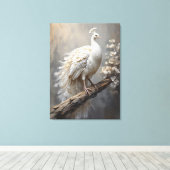 白い孔雀 キャンバスプリント (インサイチュ (ウッドフロア))