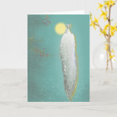 白い孔雀～グリーティングカード カード (黄色い花)