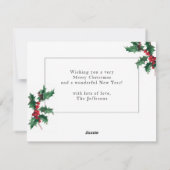 白い季節の挨拶クリスマスカスタムの写真 シーズンカード (裏面)